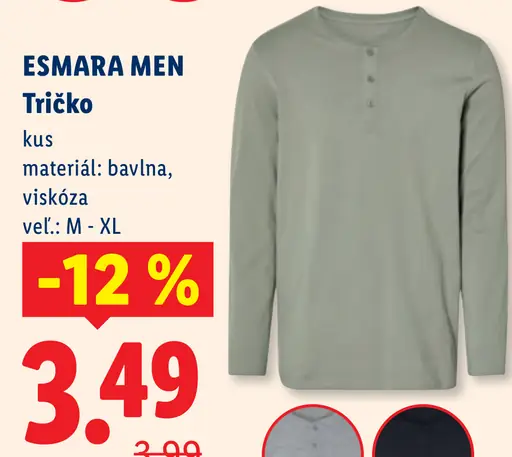 Esmara Men tričko s dlhým rukávom, materiál bavlna a viskóza