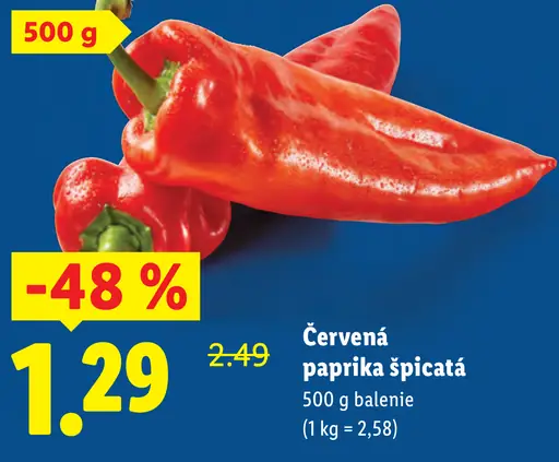 Červená paprika špicatá Kápia