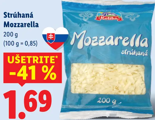 Koliba Strúhaná mozzarella