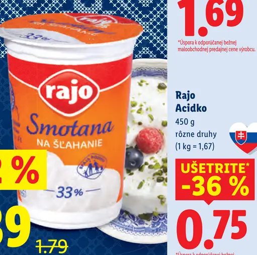 Rajo Acidko rôzne druhy