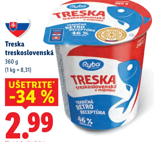 Treska treskoslovenská v majonéze, tradičná retro receptúra