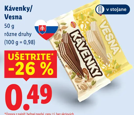 Kávenky a Vesna rôzne druhy