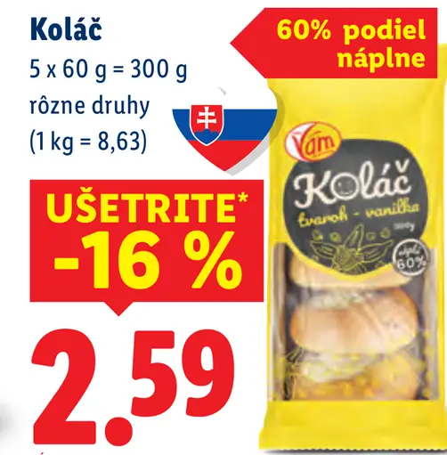 Koláč rôzne druhy