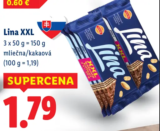 Lina XXL mliečna a kakaová