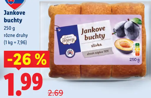 Jankove buchty rôzne druhy