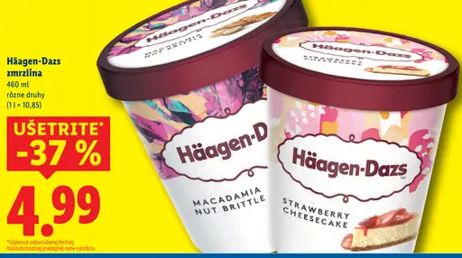 Häagen-Dazs zmrzlina rôzne druhy
