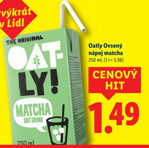 Oatly ovsený nápoj Matcha