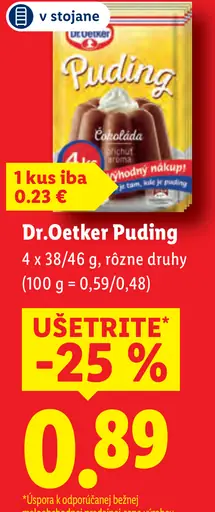 Dr. Oetker Puding rôzne druhy