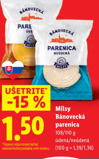 Milsy Bánovecká parenica údená alebo neúdená