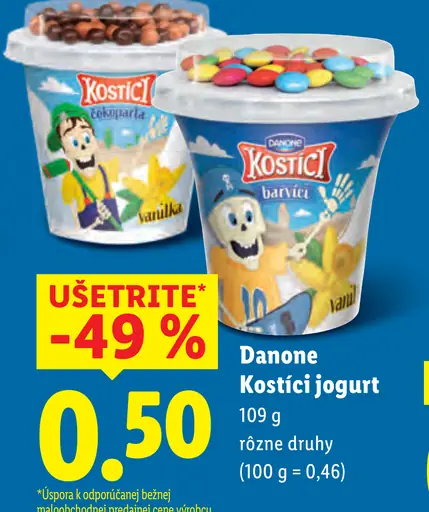 Danone Kostíci jogurt rôzne druhy