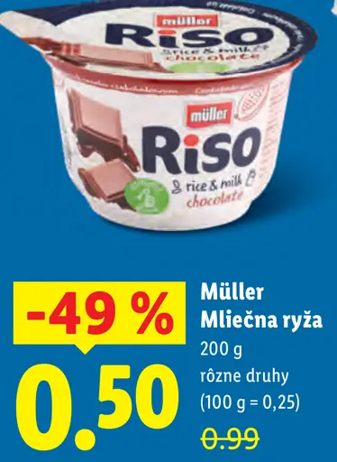 Müller Mliečna ryža rôzne druhy