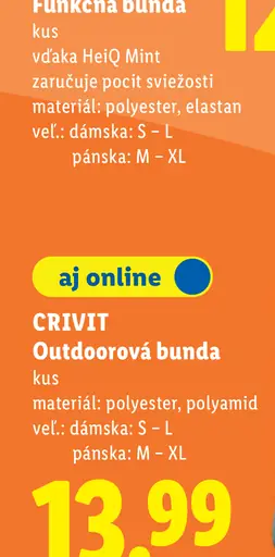 CRIVIT dámska outdoorová bunda, polyester a polyamid, veľkosti S–L
