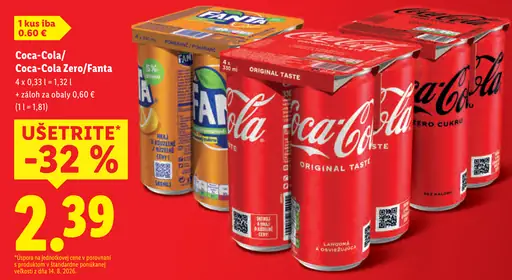 Coca Cola/Coca Cola Zero/Fanta