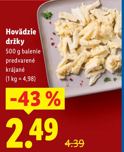 Hovädzie držky, predvarené a krájané