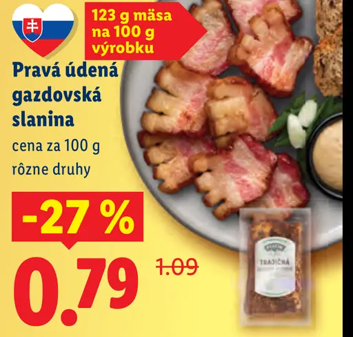 Pravá údená gazdovská slanina, rôzne druhy