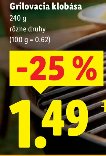 Grilovacia klobása, rôzne druhy