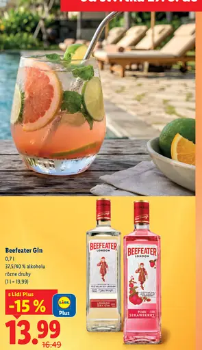 Beefeater gin, London Dry a Pink Strawberry, rôzne druhy