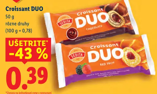 Croissant DUO rôzne druhy