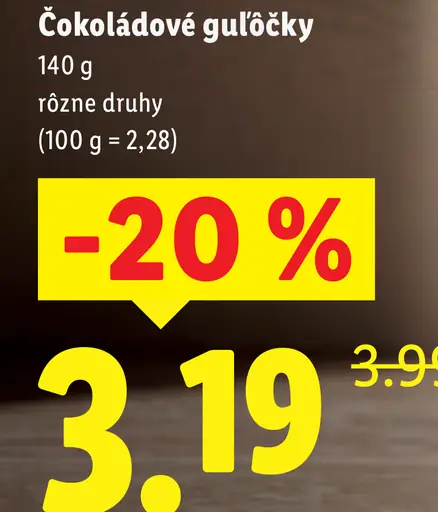 J.D. Gross čokoládové guľôčky, rôzne druhy