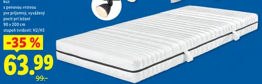 LIVARNO 7-zónový matrac H2/H3 s penovou vrstvou, rozmery 90 × 200 cm