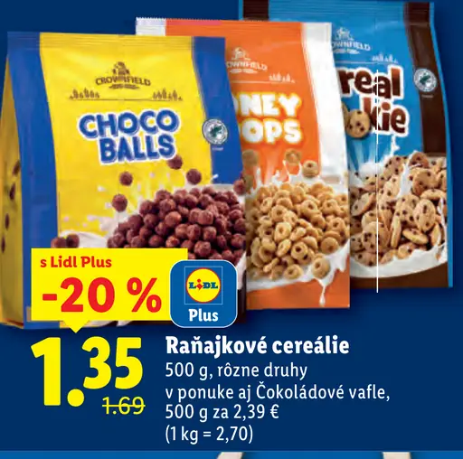 Crownfield Raňajkové cereálie