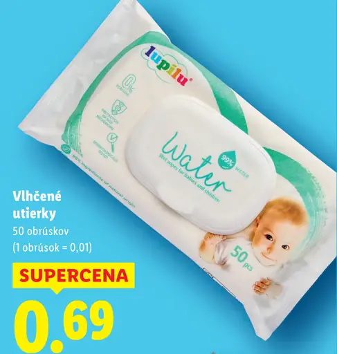 Lupilu vlhčené utierky Water