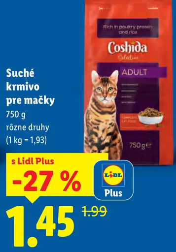 Coshida suché krmivo pre mačky, rôzne druhy