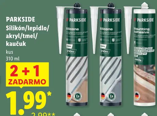 Parkside silikón/lepidlo/akryl/tmel/kaučuk – Silicone