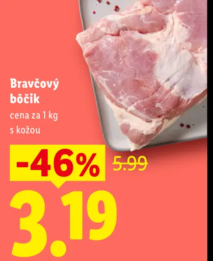 Bravčový bôčik s kožou a kosťou
