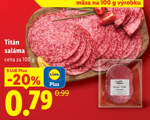 Čerstvá porcia Titán saláma