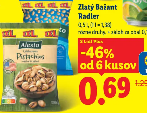 Zlatý Bažant Radler plechovka – rôzne druhy