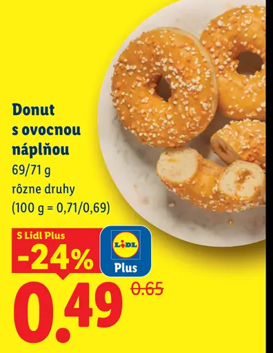 Donut s ovocnou náplňou