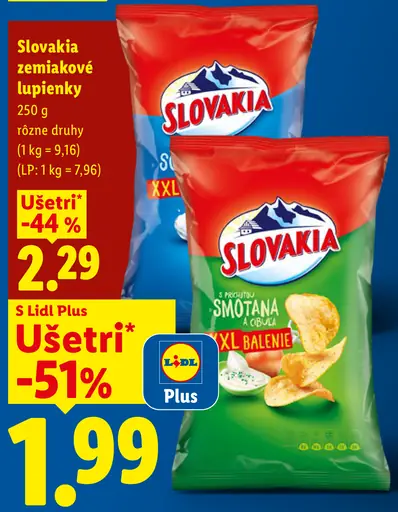 Slovakia Vrúbky zemiakové lupienky rôzne druhy