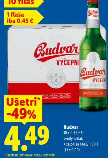 Budvar svetlý ležiak plechovka
