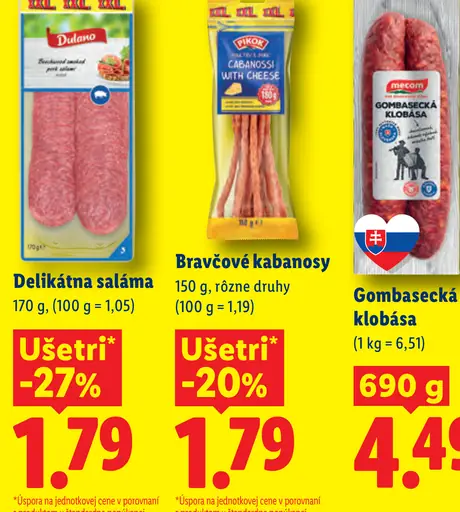 Dulano bravčové kabanosy