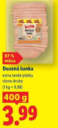 Dulano Dusená šunka extra tenké plátky rôzne druhy