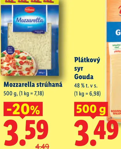 Milbona Mozzarella strúhaná