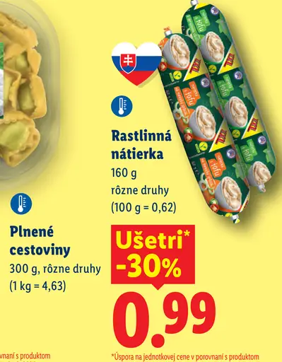 Vemondo rastlinná nátierka, rôzne druhy