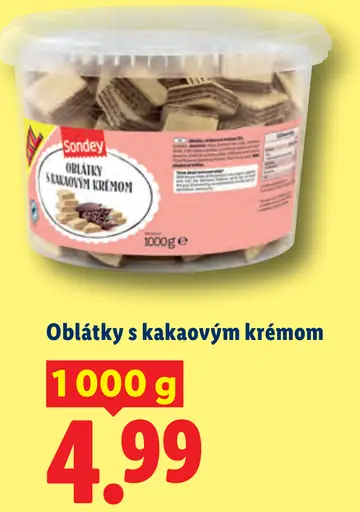 Sondey Oblátky s kakaovým krémom