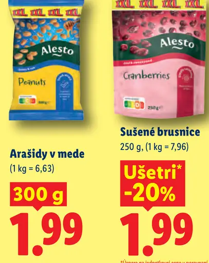 Alesto arašidy v mede