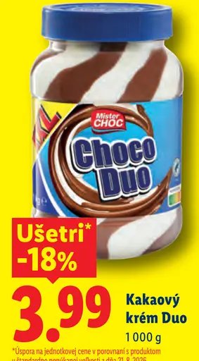 Mister Choc Choco Duo kakaový krém