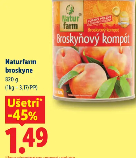 Naturfarm broskyňový kompót