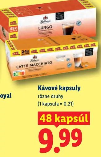 Bellarom kávové kapsuly, rôzne druhy