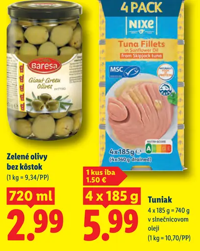 Baresa Zelené olivy bez kôstok