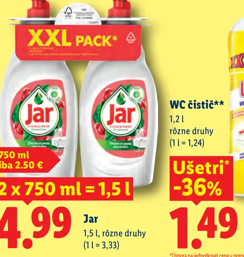 Jar prostriedok na riad rôzne druhy