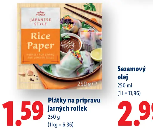 Vitasia Plátky na prípravu jarných roliek