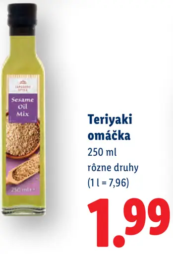 Vitasia teriyaki omáčka, rôzne druhy