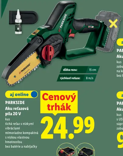 Parkside Aku chvostová píla 20 V