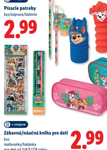 Písacie potreby s motívom PAW Patrol