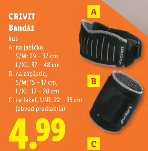 CRIVIT bandáž na zápästie